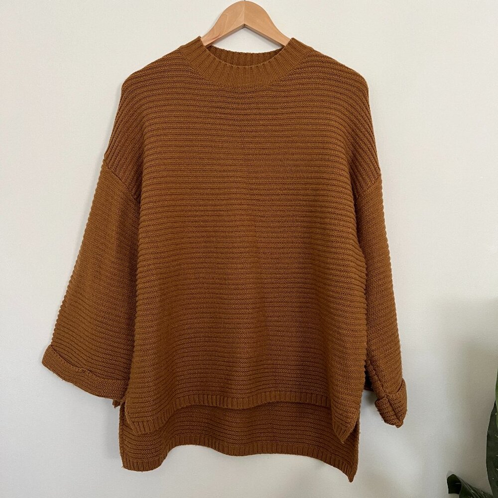 glam Chunky Burnt Orange Boxy Sweater - size S/M